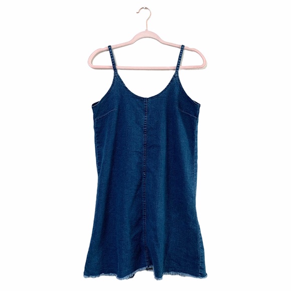 Dresses & Skirts - Denim Frayed Hem Body Con Dress Sz XL